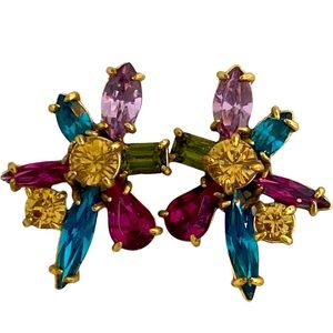 J. Crew Multi Stone Multi Color Stud Earrings